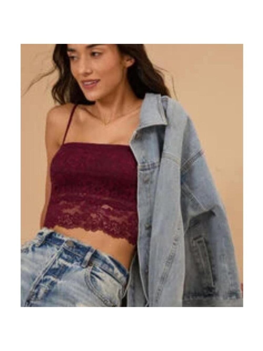 Altar'd State burgundy lace crop top Size L #lace #croptop #bralette #sexy #cute